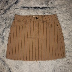 Striped canvas mini skirt